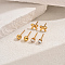 Elegant 201 Stainless Steel Bowknot Stud Earring Sets, Golden, 3~9mm