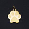 201 Stainless Steel Pet Charms, with Jump Rings, Dog Paw Prints, Golden, 13.5x12x1mm, Hole: 3mm