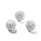 Acrylic Rhinestone Ball Beads, Sparkling Beads with Hexagon Patterns, Round, White, 20x18.5mm, Hole: 2.8mm