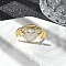 Heart with Wing Enamel Finger Rings, Brass Jewelry for Women, Long-Lasting Plated, Rack Plating, Lead Free and Cadmium Free, White, 11.5x25mm, Inner Diameter: 16mm