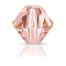 Preciosa® Crystal Beads, Czech Crystal, Bicone(451 69 302 Rondelle), 70030 Rose Peach, 5mm, Hole: 1mm