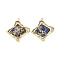 Natural Lapis Lazuli Pendants, Textured Rhombus Charms, with 304 Stainless Steel Settings, Golden, 24x22.5x6~8mm, Hole: 1mm