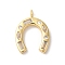 Rack Plating Brass Clear Cubic Zirconia Pendants, Long-Lasting Plated, Cadmium Free & Lead Free, Horse Shoes, Real 18K Gold Plated, 21x16x4mm, Hole: 3x2mm