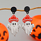 Floating Ghost Acrylic Stud Earrings, Halloween Accessories, Red