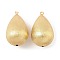 Teardrop Brass Pendants, Rack Plating, Long-Lasting Plated, Cadmium Free & Lead Free, Real 18K Gold Plated, 46x27.5x25mm, Hole: 2mm