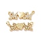 Mother's Day Brass Micro Pave Clear Cubic Zirconia 2-Loop Pendants, Word Mom Charms, Cadmium Free & Lead Free, Golden, 9x26x2mm, Hole: 1.4mm