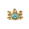 Synthetic Turquoise Sea Animal Pendants, 304 Stainless Steel Crab Charms, Golden, 19x25.5x6mm, Hole: 2.5mm