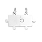 304 Stainless Steel Split Pendants, Couples Pendants, with Jump Ring, Puzzle Charm, Stainless Steel Color, 13x10~13mm, 2pcs/set