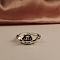Frog Alloy with Rhinestone Cuff Rings, Adjustable Open Rings, Antique Silver, Inner Diameter: Adjustable