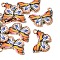 Printed Alloy Pendants, Cadmium Free & Nickel Free & Lead Free, Light Gold, Butterfly, Coral, 15x20x1.5mm, Hole: 1.8mm