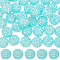 40Pcs Resin Rhinestone Beads, with Acrylic Round Beads Inside, for Bubblegum Jewelry, Cyan, 20x18mm, Hole: 2~2.5mm