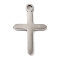 Non-Tarnish 201 Stainless Steel Pendants, Cross Charm, Stainless Steel Color, 19x12x1.5mm, Hole: 1.8mm