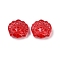 Transparent Glass Beads, Peking Opera Mask, Baking Paint, Red, 17x18x8mm, Hole: 1.2mm