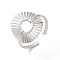 Non-Tarnish 304 Stainless Steel Finger Rings, Cuff Ring, Corrugated Round Ring for Men Women, Stainless Steel Color, 2mm, Inner Diameter: US Size 7 1/4(17.6mm)