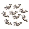 Alloy Enamel Pendants, Halloween Theme, Skeleton Whale Shape Charms, Gainsboro, 15.5x27.5x1.5mm, Hole: 2mm