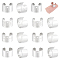 120Pcs 4 Styles 304 Stainless Steel Ear Cuff Findings, Stainless Steel Color, 10~12x6~7mm, Hole: 0.8~1mm, 30pcs/style