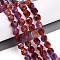 Dyed Natural White Jade Beads Strands, Two Tone, Faceted, Star Cut Round Beads, Medium Slate Blue, 7~8x6~7.5x6~7.5mm, Hole: 1mm, about 48~49pcs/strand, 14.17~15.35''(36~39cm)