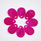 Spray Painted Capiz Shell Charms, teardrop, Magenta, 13x9~10x1mm, Hole: 1mm