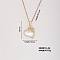 Elegant Fashion Brass Rhinestone Luxury Heart Charm Necklaces for Women, Golden, 15.75 inch(400mm)
