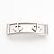 Tarnish Resistant 201 Stainless Steel Slide Charms, Polished, Rectangle with Anchor, Stainless Steel Color, 42x12x5.5~6mm, Hole: 10x3mm