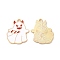 Light Gold Plated Alloy Enamel Pendants, Cadmium Free & Nickel Free & Lead Free, Ghost Charm, White, 25x21x1.3mm, Hole: 1.8mm