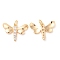 Brass with Cubic Zirconia Pendants, Cadmium Free & Nickel Free & Lead Free, Dragonfly Charm, Real 18K Gold Plated, 16x20x2mm, Hole: 3mm