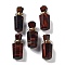 Dyed & Heated Natural Red Tiger Eye Perfume Bottle Pendants, Rectangle Essentail Oil Diffuser Faceted Bottle Charms with Golden Tone Stainless Steel Findings, for Jewelry Making, 35.5~36x16x15~15.5mm, Hole: 1.6mm