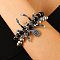 Punk Style Alloy Plastic Charm Bracelets, Jewely for Women, Spider, Platinum, Inner Diameter: 1-7/8 inch(4.85cm)