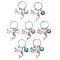 7Pcs 7 Colors Mermaid Alloy Keychain, with 304 Stainless Steel Resin Pendant, Mixed Color, 6cm, 1pc/color
