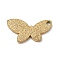 304 Stainless Steel Pendants, Textured, Butterfly, Golden, 7x13x1mm, Hole: 1mm