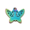 Ion Plating(IP) 201 Stainless Steel Pendants, Butterfly Charms, Rainbow Color, 11x13x1mm, Hole: 1mm