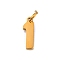 304 Stainless Steel Charms, with Jump Ring, Number 1, Real 18K Gold Plated, 13x4x1mm, Hole: 3mm
