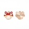 Zinc Alloy Enamel Pendants, Light Gold, Mushroom with Cat, Red, 25x22x1mm, Hole: 1.8mm
