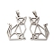 Non-Tarnish 201 Stainless Steel Origami Pendants, Cat Outline Charms, Stainless Steel Color, 29.5x22x1.5mm, Hole: 6.5x3mm