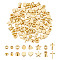 80Pcs 8 Styles Rack Plating Brass Beads, Long-Lasting Plated, Mixed Shapes, Real 18K Gold Plated, 5~13x5~8.5x3~5mm, Hole: 1.2~3mm, 10pcs/style