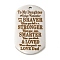 Non-Tarnish 201 Stainless Steel Pendants, Praise Message Charms, Oval with Word Charms, Stainless Steel Color, 49x28x2mm, Hole: 3mm