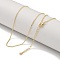 Brass Cable Chain Necklaces, Real 18K Gold Plated, 18.31 inch(46.5cm)