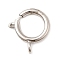 Brass Spring Ring Clasps, Rack Plating, Nickel Free, Real Platinum Plated, 23x19.5x3mm, Hole: 2.7mm