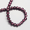Handmade Silver Foil Glass Beads, Round, Indigo, 7.5~8.5mm, Hole: 1mm
