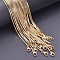 1.5mm Stainless Steel Square Snake Chain Necklaces, Real 18K Gold Plated, 17.72 inch(45cm)