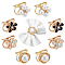 8Pcs 4 Styles Plastic Imitation Pearl & Enamel Flower Scarf Buckle Rings Set, Light Gold Zinc Alloy Clasp Holders for Clothe Garment Decoration, Mixed Color, 20~24x24x30~33mm, Inner Diameter: 20.5mm, 2Pcs/style