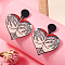 Creative Heart-Shaped Halloween Spider Devil Acrylic Stud Earrings, Colorful, 45x37mm