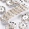 Grade A Brass Rhinestone Spacer Beads, Basketball Wives Spacer Beads for Jewelry Making, Clear White, Rondelle, Nickel Free, Silver Color Plated, about 12mm in diameter, 4mm thick, hole: 2.5mm