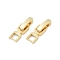 Rack Plating Brass Fold Over Clasps, Long-Lasting Plated, Lead Free & Cadmium Free, Real 18K Gold Plated, 19x6x4mm