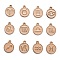Alloy Enamel Pendants, Flat Round with Constellation/Zodiac Sign, Golden, Navajo White, 15x12x2mm, Hole: 1.5mm, about 12pcs/set