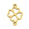 Ion Plating(IP) 201 Stainless Steel Connectors Charm, Clover Link, Laser Cut, Real 18K Gold Plated, 16x10.5x1mm, Hole: 1.4mm