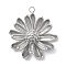 304 Stainless Steel Pendants, Flower Charm, Anti-Tarnish, Stainless Steel Color, 26x23x7mm, Hole: 2mm