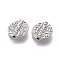 Tibetan Style Alloy Beads, Oval, Antique Silver, 19.5x20x5.5mm, Hole: 2mm