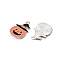 Halloween Theme Alloy Enamel Pendants, Cadmium Free & Nickel Free & Lead Free, Platinum, Pumpkin, 27x19x1.5mm, Hole: 2mm