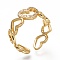 Brass Micro Pave Clear Cubic Zirconia Cuff Rings, Open Rings, Heart, Cadmium Free & Lead Free, Real 18K Gold Plated, US Size 6(16.5mm)